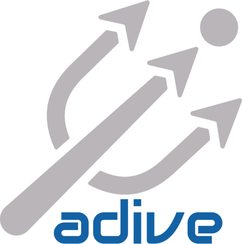 Logo von adive mit einem dreizack